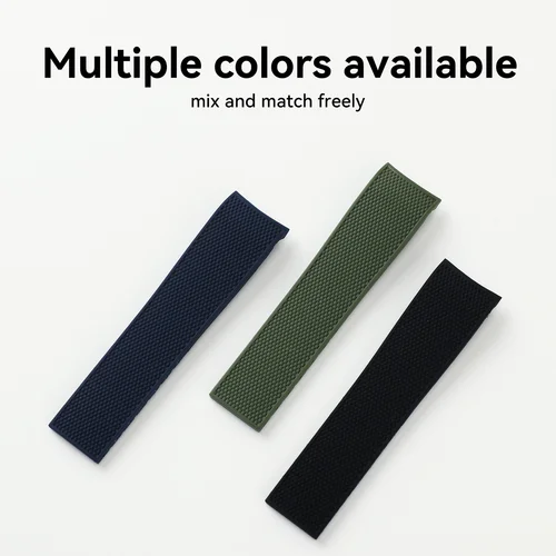 Imagen 2 del producto Correa de reloj de goma de 21 mm para la colección Longines Conquest: correa de repuesto elástica suave