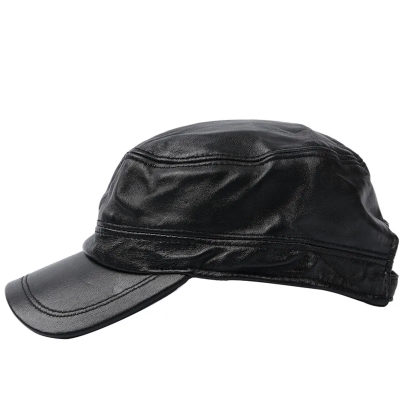 

The trend of blue and old flat-topped berets with tongues men's women's leather hats