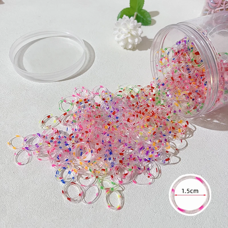 300/500pcs Colourful Disposable Hair Tie Boxed High Elastic Hair Band For Children Ponytail Holder Bands Kid Hair Accessories