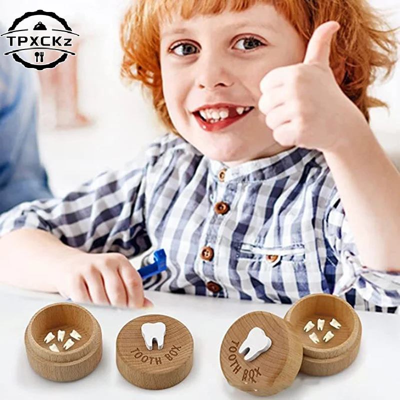 1Pcs Durable Collecting Teeth High Quality Baby Tooth Box Save Gifts Wooden Milk Teeth Organizer With Lid