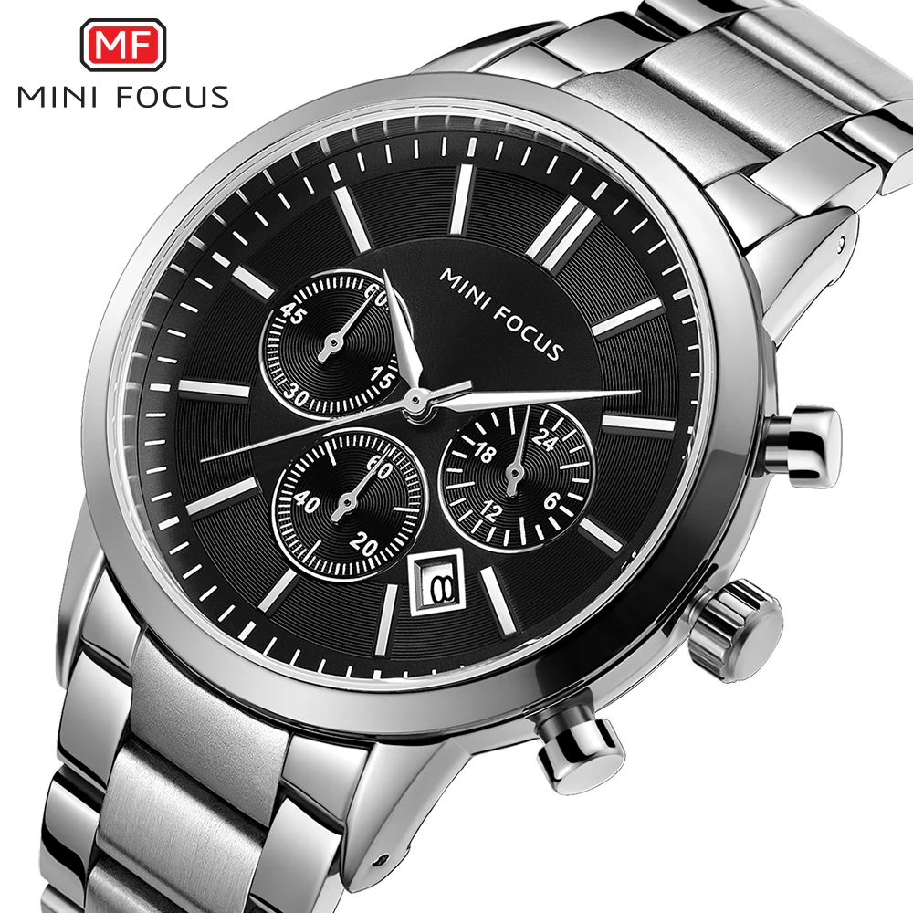 

FOCUS Men's Watches Top Brand Luxury Watch for Men Original Waterproof Stainless Steel Chronograph Moon Phase Date Rota Dial