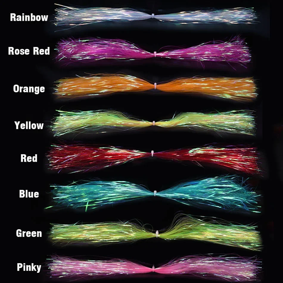 30cm 5g/Beutel Wellenförmige Gliss-Stränge Irisierendes Regenbogen-Flash-Tinsel Fliegenbindematerial für Angelköder DIY ﻿ – Detail 2