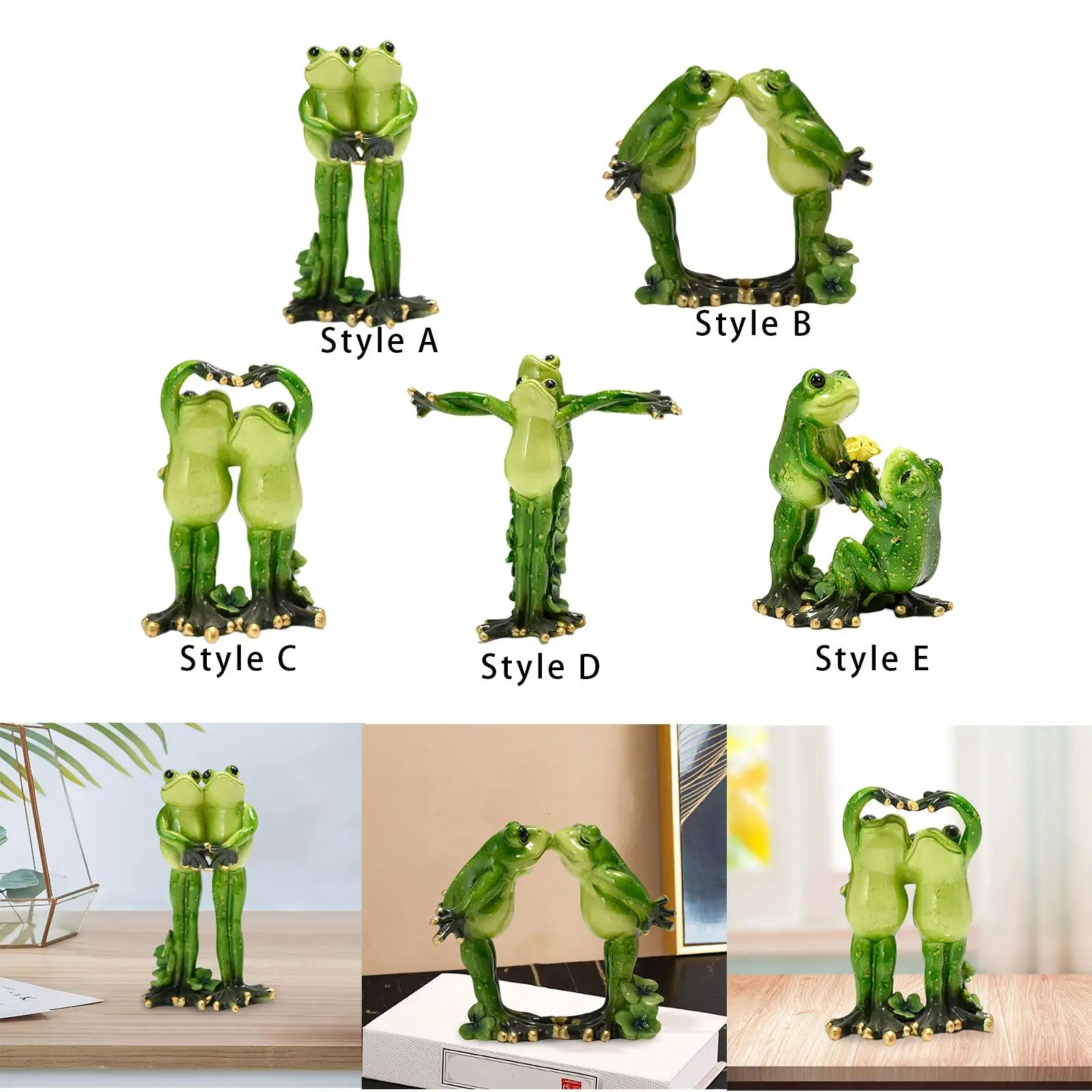 

Frog Figurine Statue, Animals Figure, Love Frog Ornament, Resin Sculpture for Birthday Gift