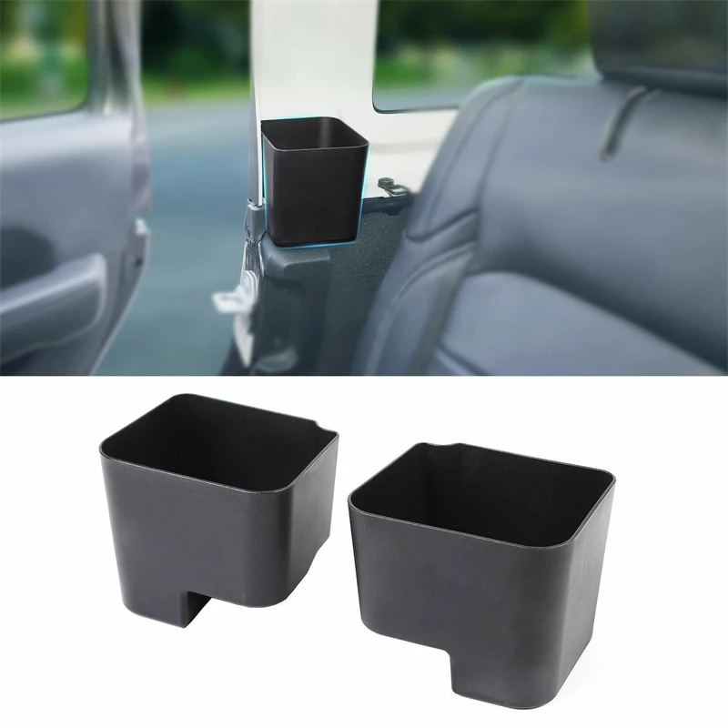 

Pair Car Rear Seat Side Door Storage Box Rear Seat Cup Holder Bottle Holder For Jeep Wrangler JL 2018+ Interior Accessories