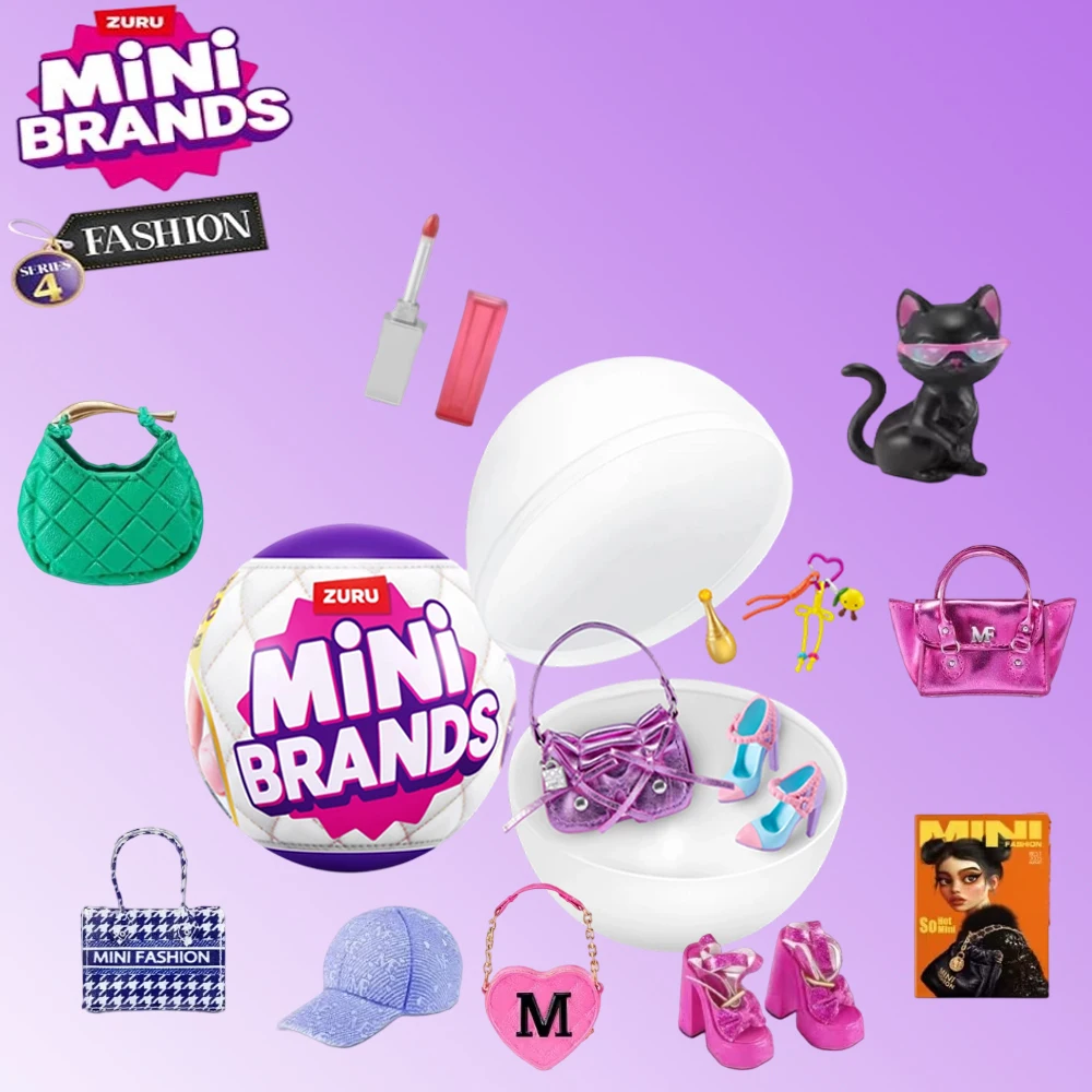 

ZURU Mini Brands Fashion Series 4, слепая коллекционная игрушка с 5 загадочными мини-модными сумками, обувь и аксессуары, реалистичная миниатюра