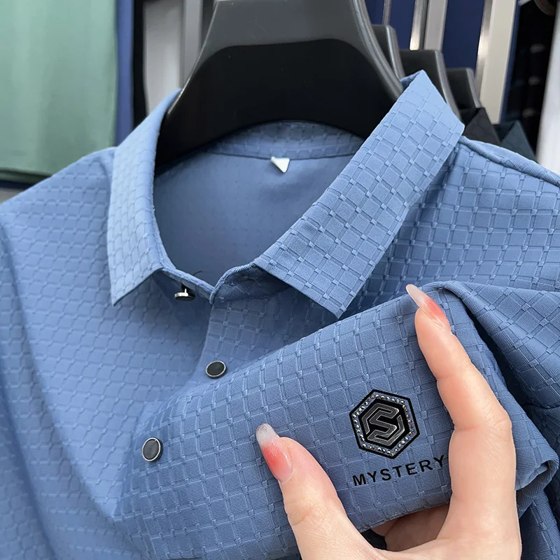 

Quality Designer Men's Polo Shirt Seamless Simple T-shirt Embroidered Short Sleeve Summer Business Fashion Breathable Menswear