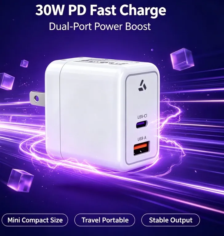 Hot Sale US Set PD 30W Fast Charger For iPhone Apple  For Samsung Galaxy Fast Charging Plug USB Type C Cable Phone Accessories