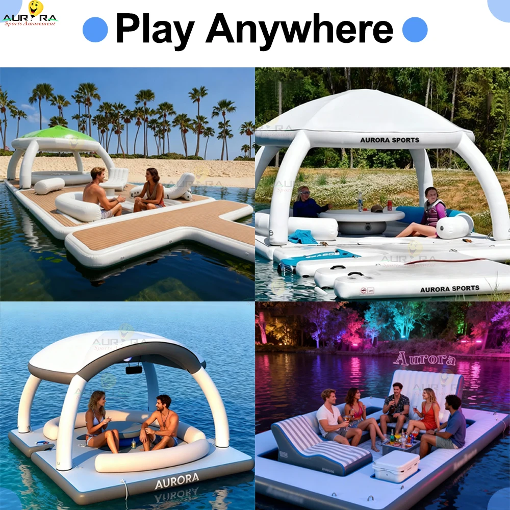 Yacht Water PVC Floating Platform Swimming Inflatable Float Board Leisure Time Water Floating Island