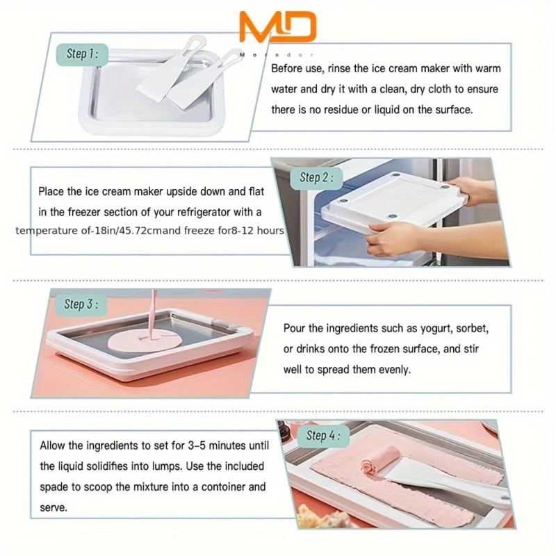 Portable Stainless Steel Ice Cream Maker with 2 Scoops, Compact Manual Design for Parties, Picnics, Family Fun, Easy to Clean &