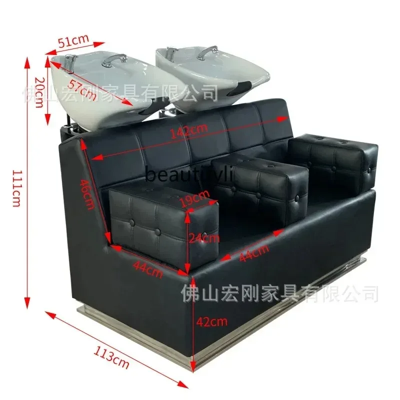 

A176 YY Hair Salon Lying Half Shampoo Chair Flushing Bed Massage Couch Barber Shop Ceramic Basin Salon Bed