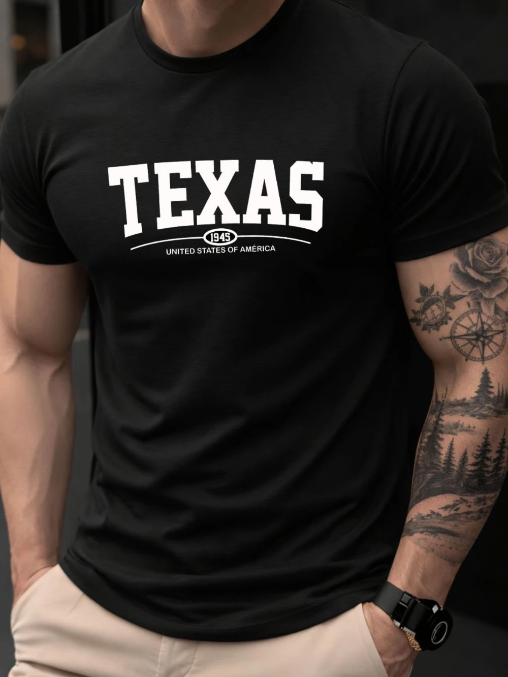 Men's 100% Cotton Premium Knit T-Shirt 30.1 Thread Count Comfortable Fit Immediate Shipping Offer Men's T-Shirt Black Casual Tee