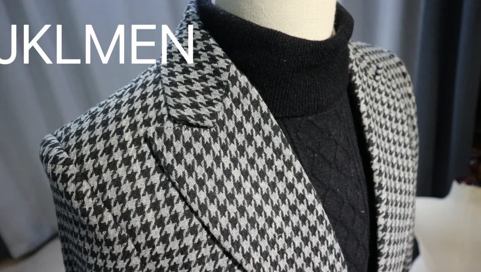 Ternos de casamento houndstooth masculinos, roupa formal para o noivo, tweed vintage, jaqueta e calça de duas peças, smoking de casamento, luxo, 2 peças