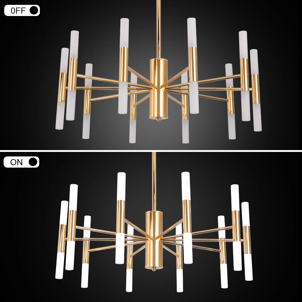 Modern Golden LED Chandelier Hotel Hall Chandeliers Living Room Ceiling Decorative Light Ceiling Light Indoor Lighting Fixtures