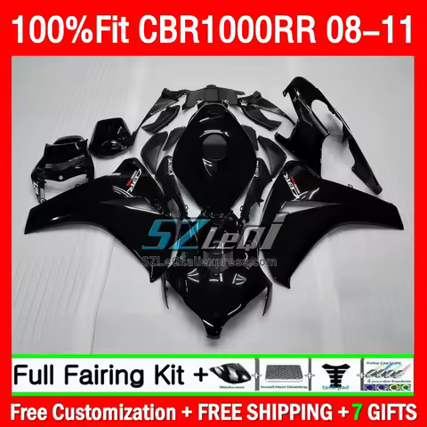 Glossy Black Injection Fairings For HONDA CBR1000 CBR 1000RR 1000 RR CC 193Q1.0 CBR1000RR 2008 2009 2010 2011 08 09 10 11 Body