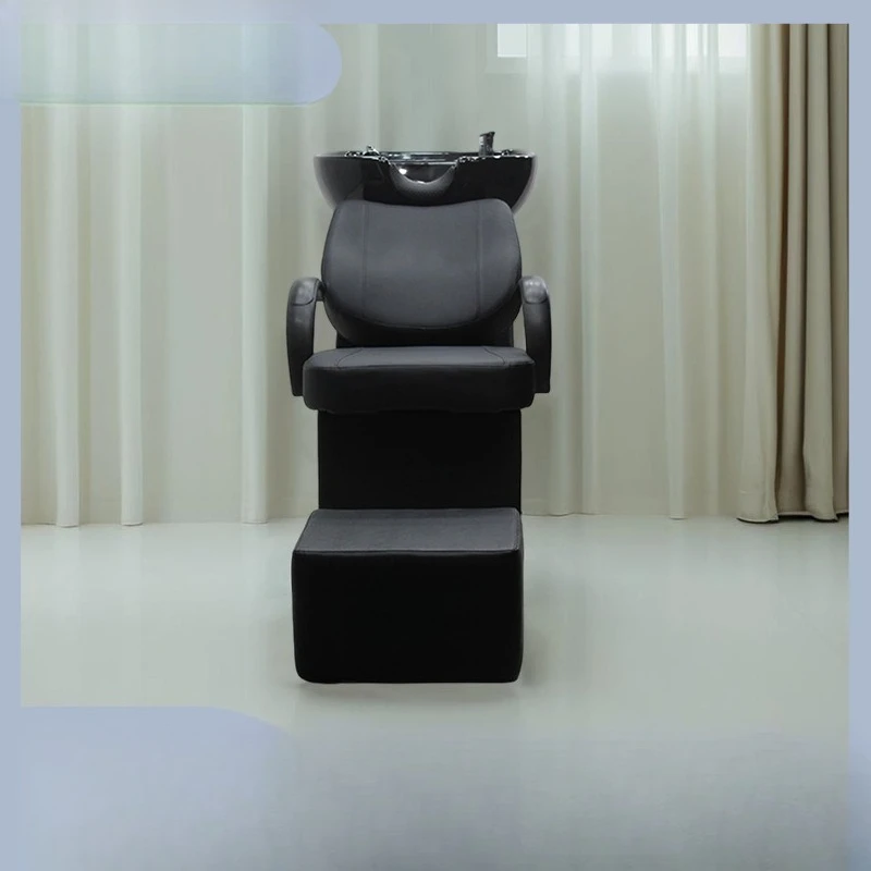 Internet celebrity sitting barber shop fashion shampoo chair simple high-end hair salon hair salon ceramic flush bed