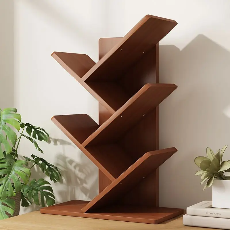 Desktop Bookshelf Storage Rack, Multifunctional Floor Standing CD Rack, Easy To Store for Home Use, Multi-layer Tree Structure
