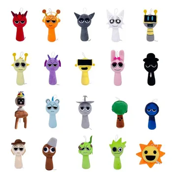 Sprunki conjunto de brinquedos de pelúcia sprunky peluche incredibox plushie macio jogo quente dos desenhos animados bonecas animais de pelúcia crianças aniversário presente natal