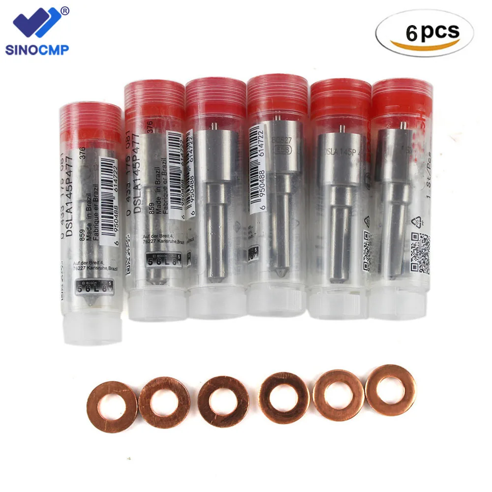 

6PCS 3930324 370 Marine Performance Injector Nozzles & Rings for Cummins 94-98 12V 5.9 Aftermarket Parts with 3 Month Warranty