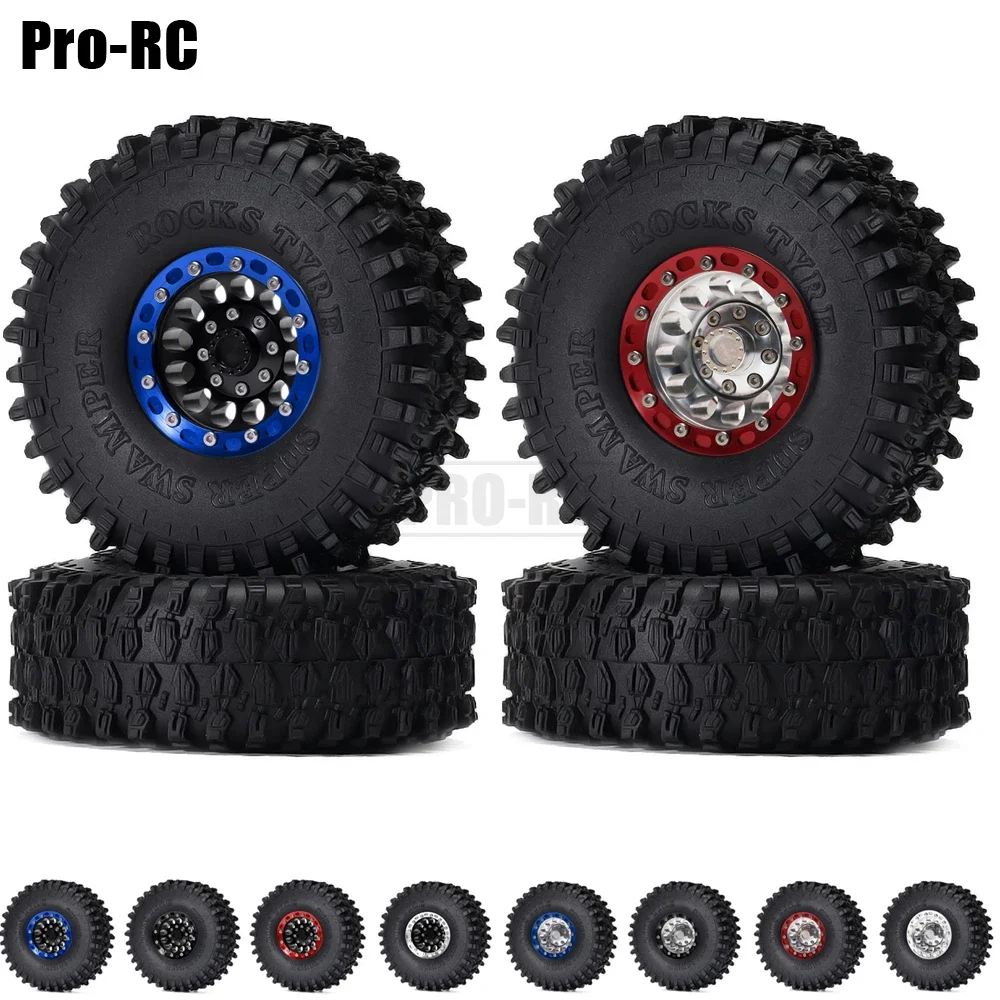 

1.9" Alloy Beadlock Wheel Rim & 120mm Tire 4PCS for 1/10 RC Crawler AXIAL D90 SCX10 90046 TF2 Tamiya CC01 Traxxas TRX4