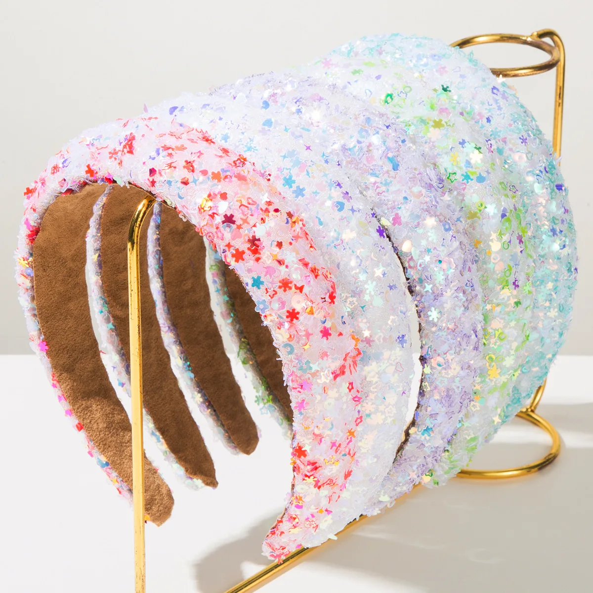 

Женская и женская красочная повязка на голову со стразами и губкой, повязка на голову с блестками, аксессуары для волос для взрослых, украшения для волос, оптовая продажа