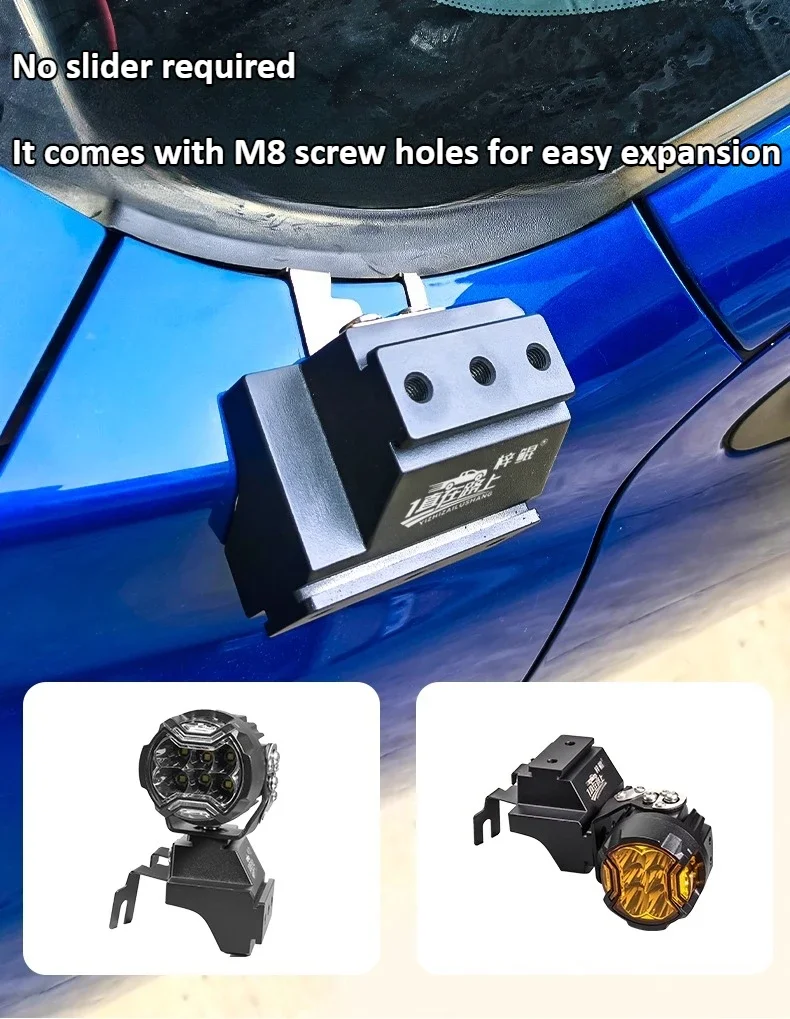 For GWM Cannon X Car A-Pillar Expansion Bracket Modified LED Spotlight Aluminum Alloy Dual Light Quick-Release Light Stand Base