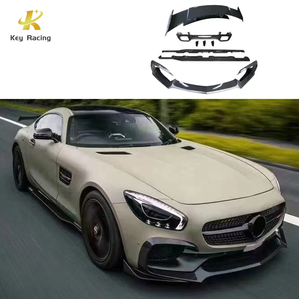 

Для Mercedes Benz AMG GT GTC автозапчасти из углеродного волокна RT стиль комплект кузова передний бампер губа задний диффузор боковые юбки задний спойлер
