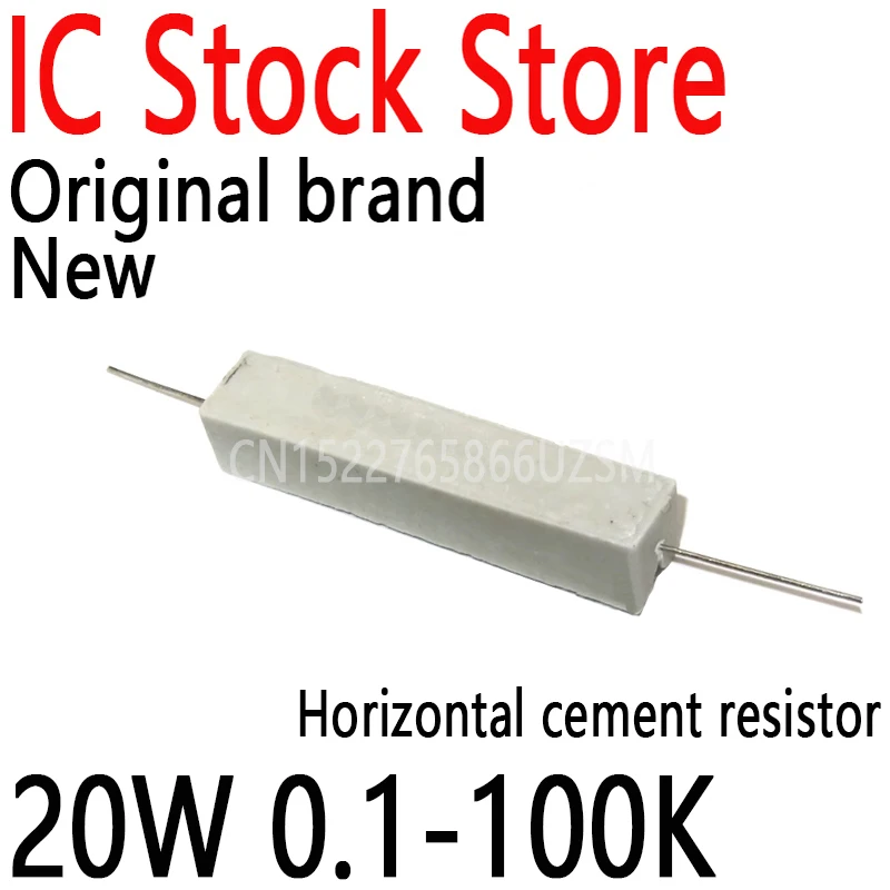 2PCS Ceramic Cement Resistor Resistance 0.33 1 0.5 2 2.2 3 3.3 4 5 8 10 33 50 100 200 300 470 680 820 1K 50K Ohm 20W 0.1-100K