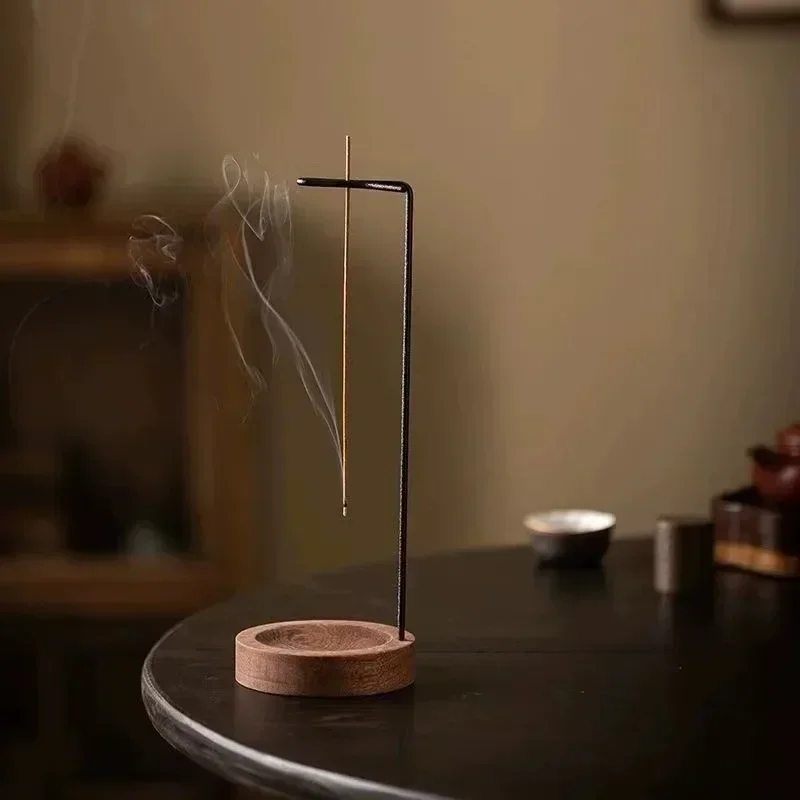 Räuchergefäß, umgedreht, Räuchergefäß, Räucherstäbchenhalter, rundes Räuchertablett aus Holz, Ornament, Schlafzimmer, Zuhause, Yoga, Dekoration