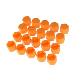 20pcs Wheel Lug Nut Covers Bolts Covers Screw Protect Caps 19mm (Orange)