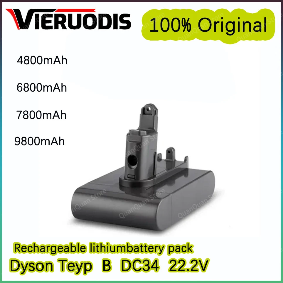 For Dyson DC31 DC34 DC35 DC44 DC45 DC46 DC55 DC56D57 Vacuum Cleaner 4800/6800/7800/9800mAh (Type-B) Rechargeable Lithium Battery