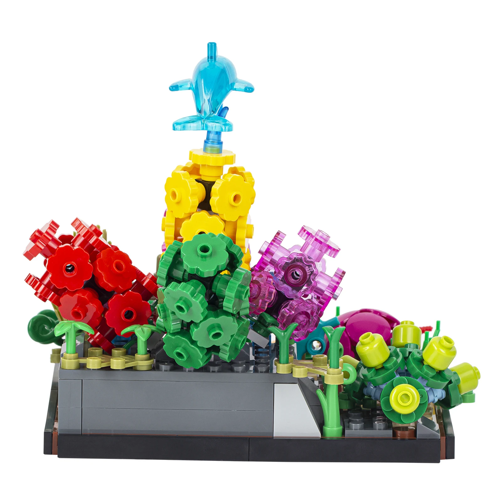 MOC Small Particle Building Blocks Bricks Scene Underwater World Dolphin Coral Crab Seagrass Water Snake Street Scene Gift Leduo