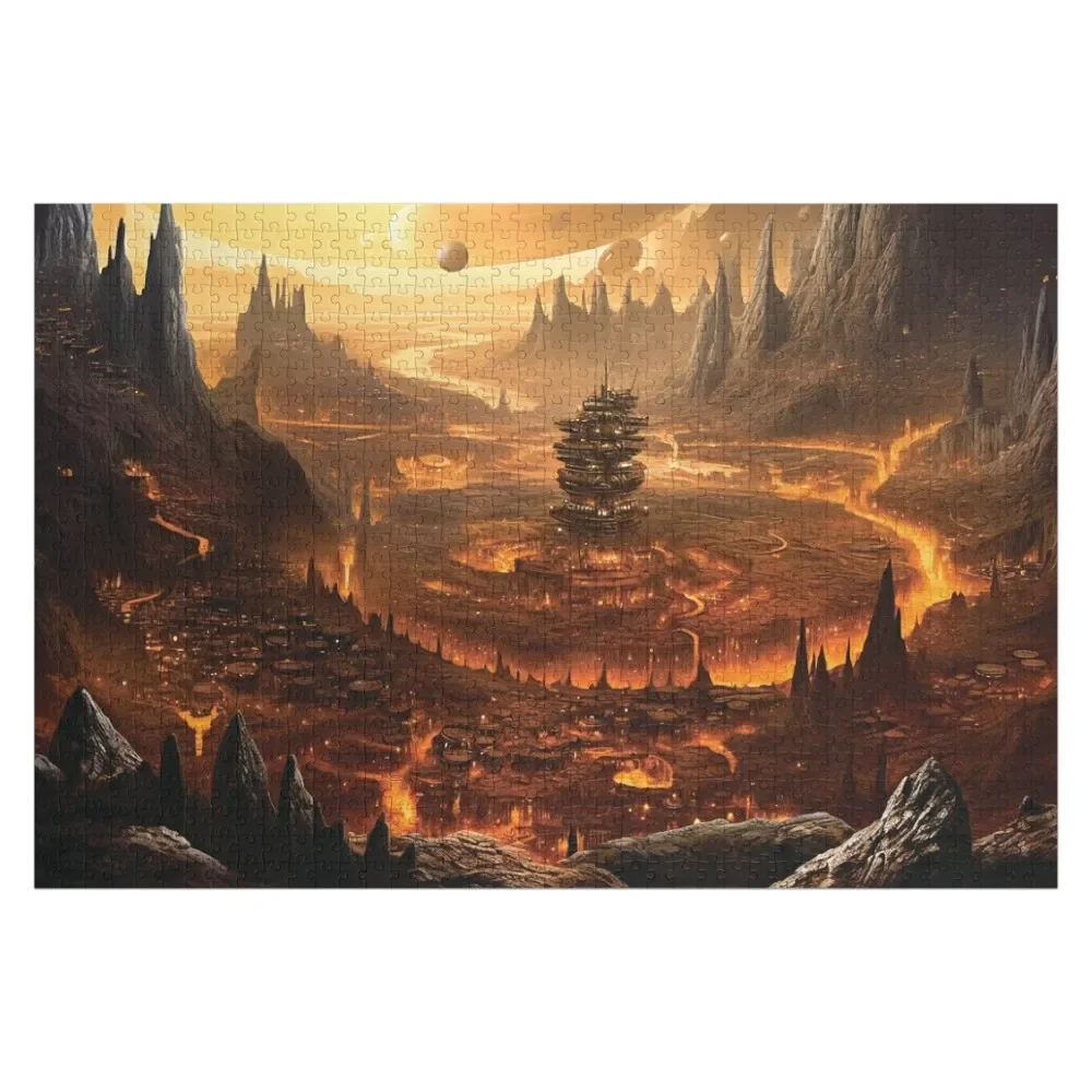 Fantasy Alien Planet Landscape Jigsaw Puzzle Custom Child Custom Gifts Wooden Compositions For Children Wooden Boxes Puzzle