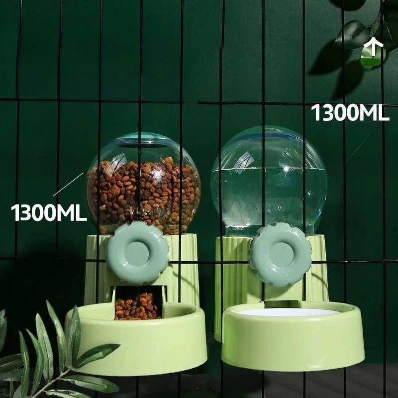 

Автоматическая кормушка для домашних животных большой емкости, прозрачный пузырь, подвесная клетка двойного назначения, миска для собак и кошек, диспенсер для воды