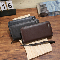 Men's Handheld Wallet with Large Capacity and Multiple Card Spaces, Business Physical Leisure Wallet, Single Zipper, Zero Wallet