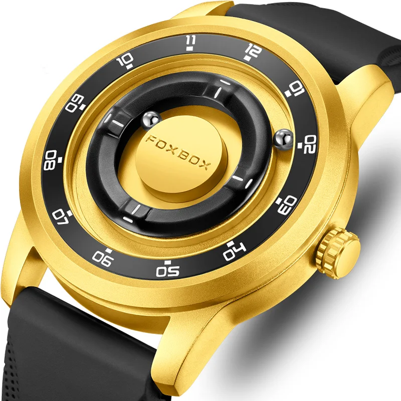 

FOXBOX модные мужские деловые часы с магнитным стальным шариком и циферблатом, мужские часы, водонепроницаемые спортивные военные часы Relogios Mascolinos + коробка