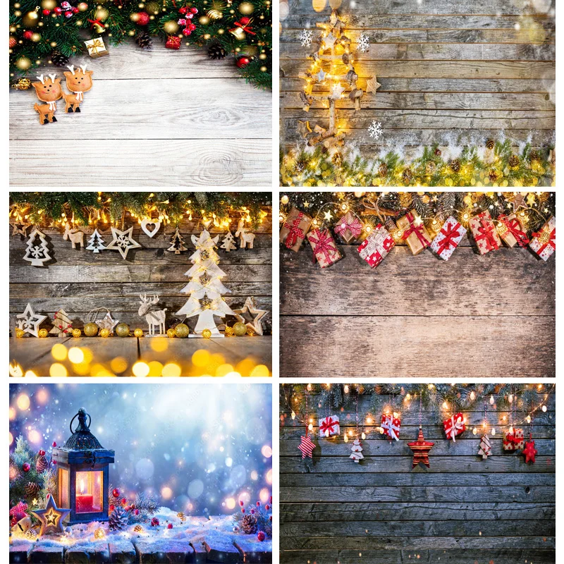 

SHUOZHIKE Christmas Wooden Planks Theme Photography Background Snowman Portrait Backdrops For Photo Studio Props 211220 SDMB-05