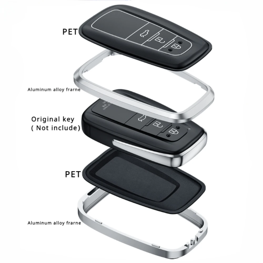 

Alloy Car Remote Key Cover Case Shell For Toyota Camry RAV4 Prius CHR C-HR Avalon Corolla Land Cruiser Prado Protector Keychain