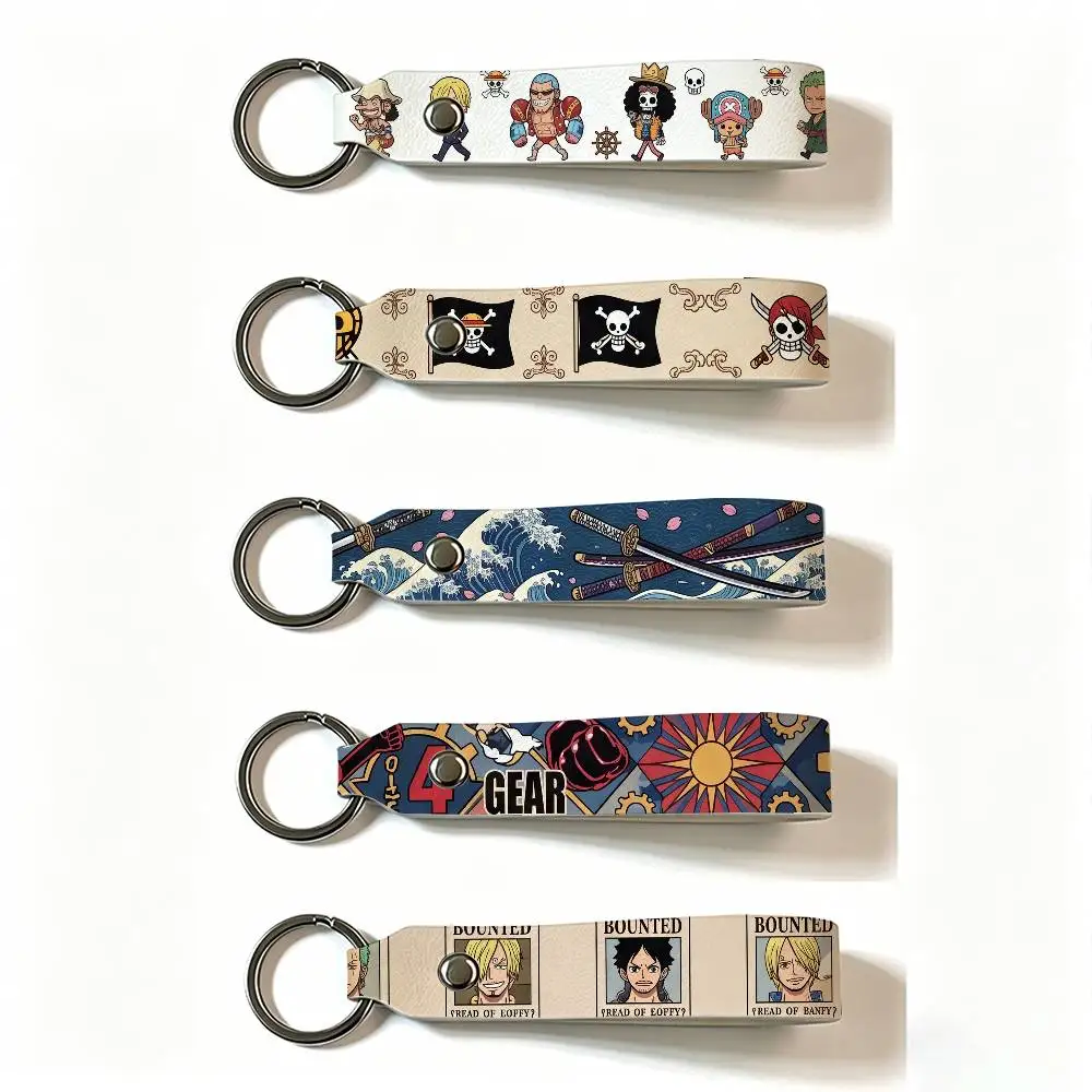 Motorcycle ONE PIECE PU Leather Keychain Minimalist Key Holder Durable Key Organizer Car Keys Bag Accessories Gift
