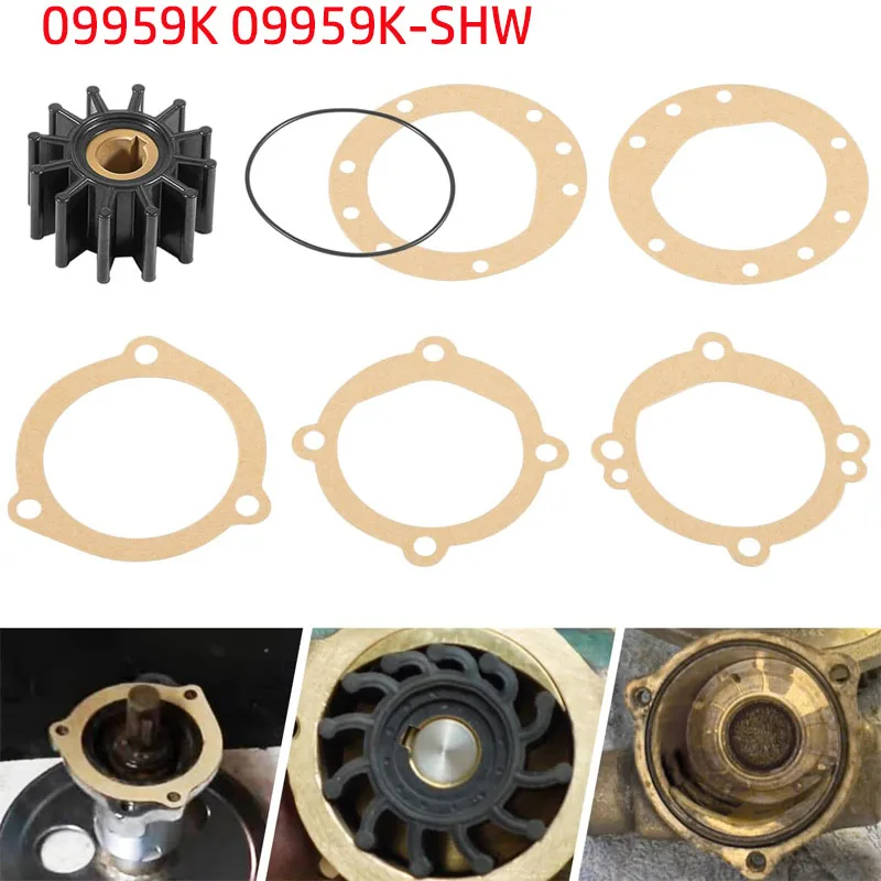 09959K 09959K-SHW 12 Blade Impeller Kit Replacement for Sherwood Water Pump, for Sierra , Yamaha ,Jabsco ,Volvo/OMC More