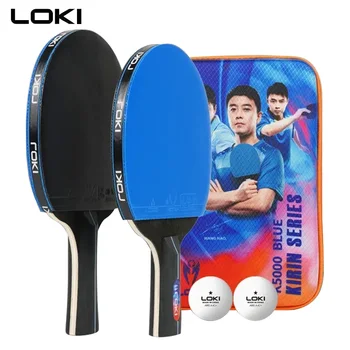 LOKI K1000 K3000 K5000 Table Tennis Rackets Set with 2 Pcs Ping Pong Paddle, 2 Original Ba