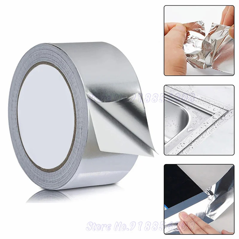 

Waterproof High Temperature Resistance Aluminum Foil Tape Kitchen Pipe Repair Tape Heat Insulation Mildewproof Leak Proof Tapes