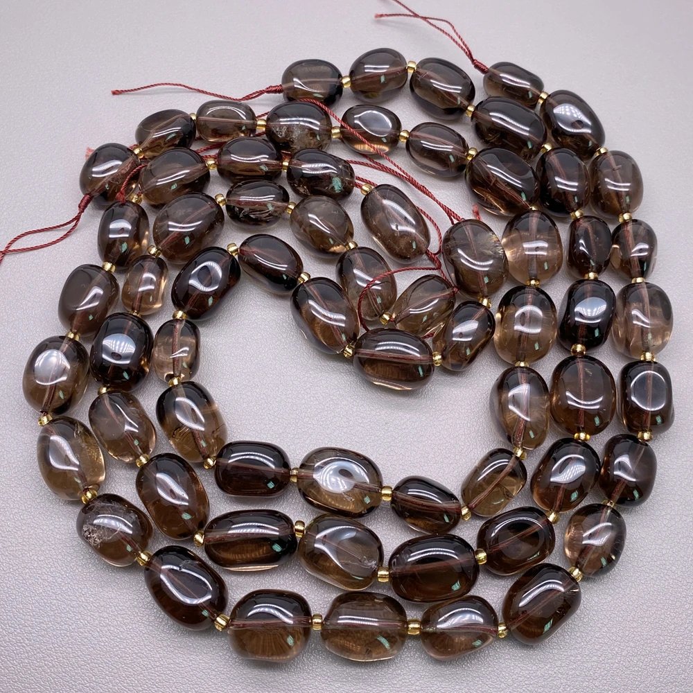 One Strand Smoky Quartz Nugget Beads Chunky Natural Thick Gemstone Beads Polish 15.5