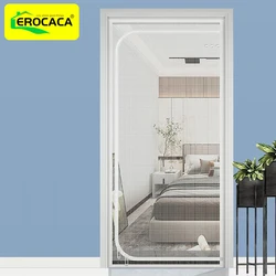 Ecrocera Anti-Mosquito Mesh Screen para Pet Sala, Zipper Door Curtain, Abertura e Forma de Abertura Esquerda