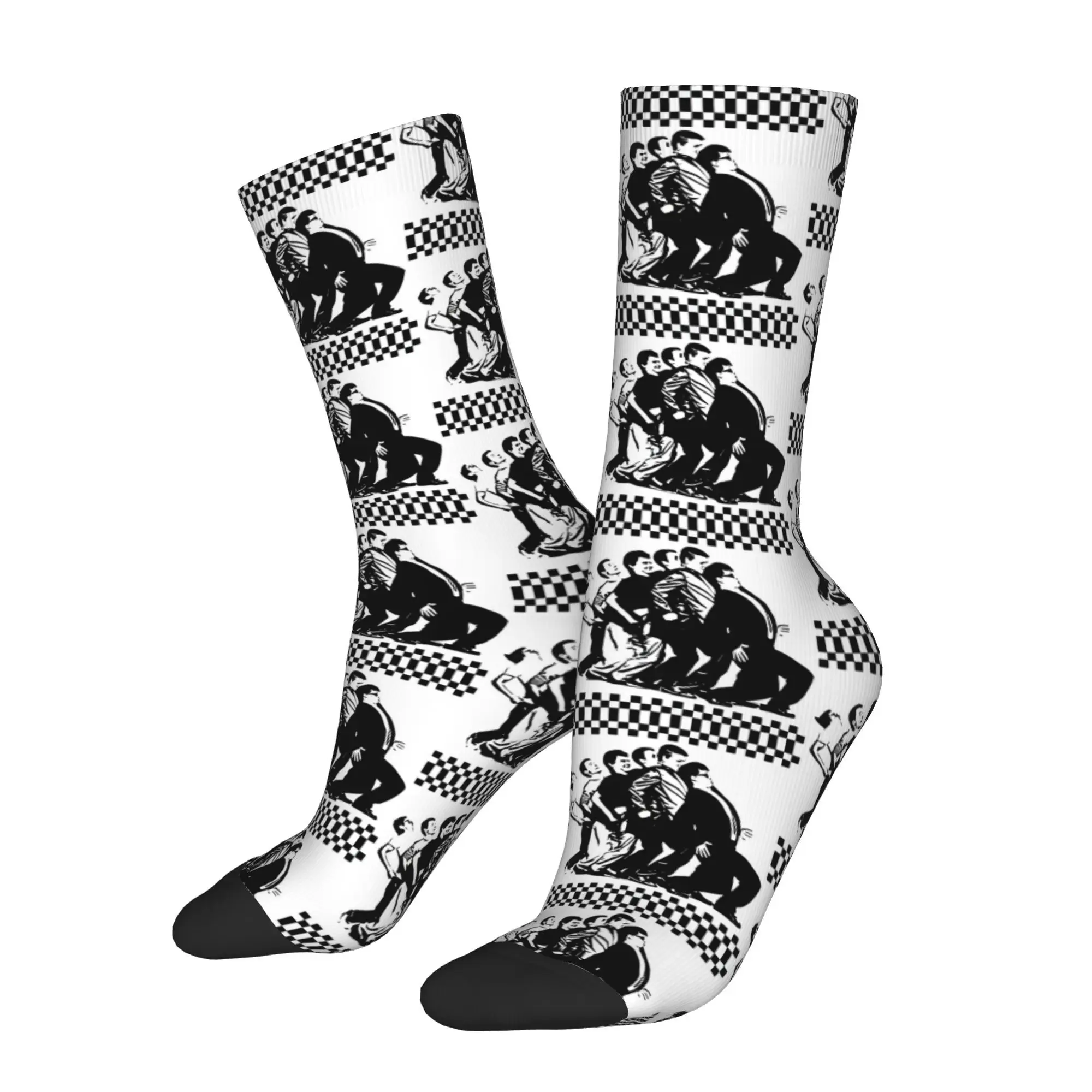 

Забавные мужские носки Happy Ska с узором, винтажные повседневные носки в стиле Харадзюку в стиле хип-хоп, подарочные носки с принтом