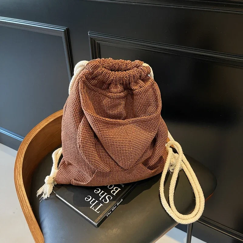 

Nylon String Solid Color School Bag Niche Design Sense Women's Bags 2025 Hot Sale Hat Soft Simple Versatile Backpack Mochila