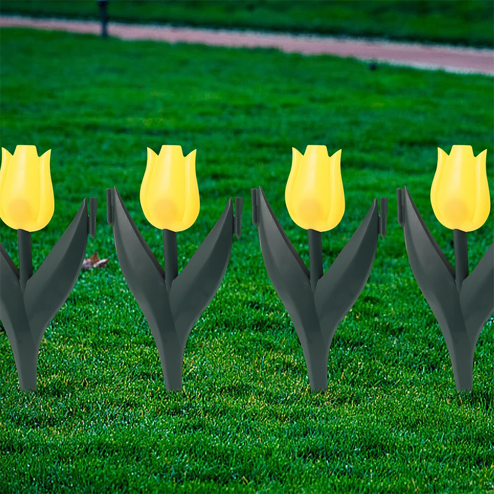 

10pcs Tulip Fence Yellow Garden Border Fence Pvc Garden Border Decorative Easy Installation Landscaping Edging Plastic
