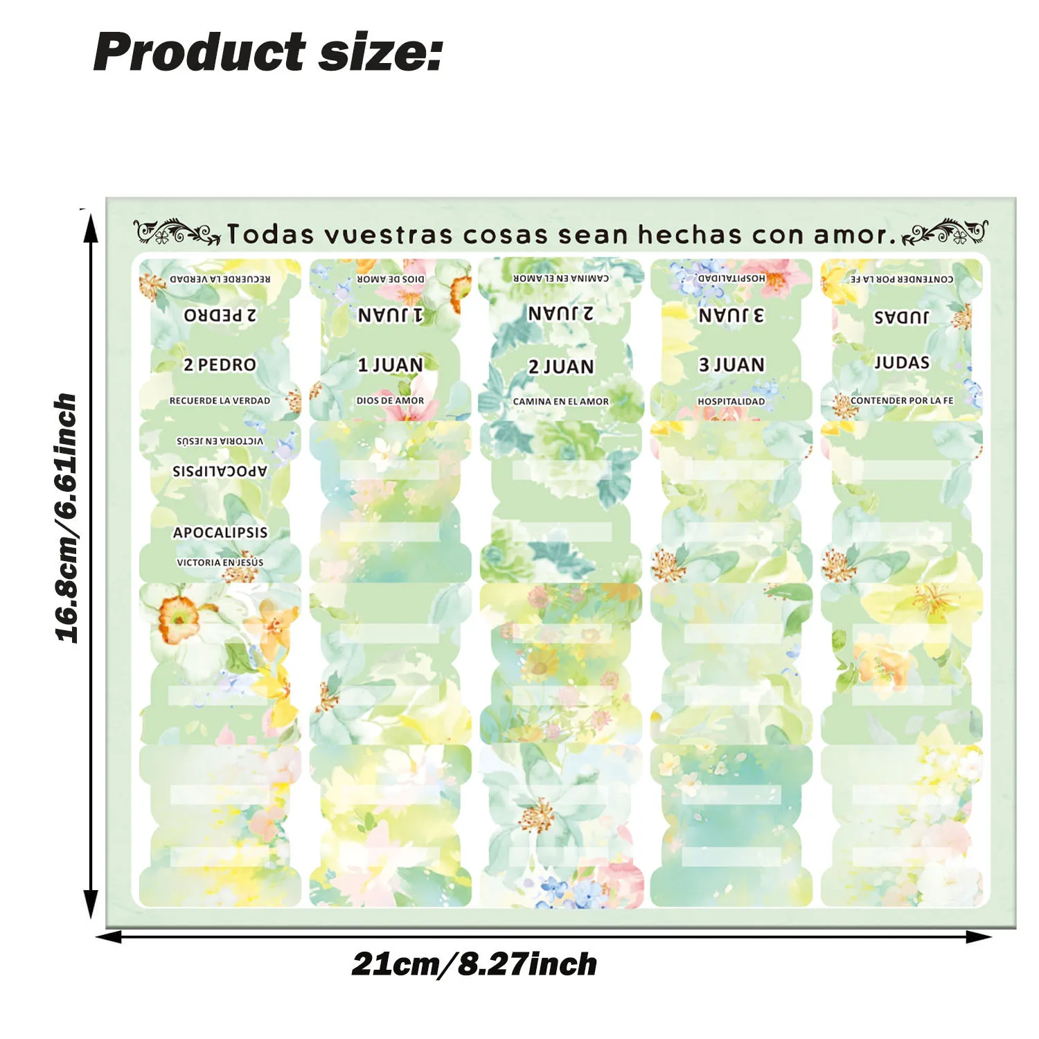 80pcs Spanish Bible Tabs-Soul Nourishing Book Summaries-Peel-and-Stick Laminated Bible Tabs Large Print,School Supplies