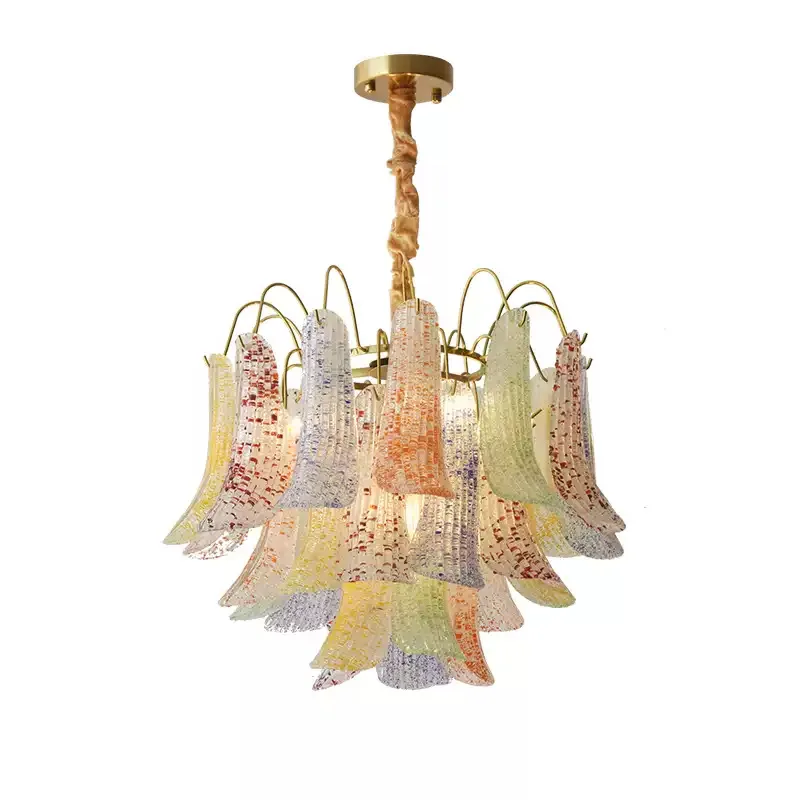 

Glass bedroom chandelier light luxury American villa warm dining room retro homestay romantic chandelier