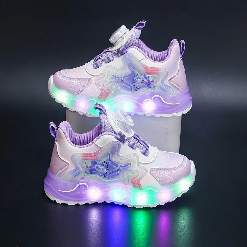 

Sanrio Kuromi Girls Children's Led Light Sneakers Casual Shoes Baby Cotton Shoes Spring New Nonslip Sports Shoes Luminous Shoe