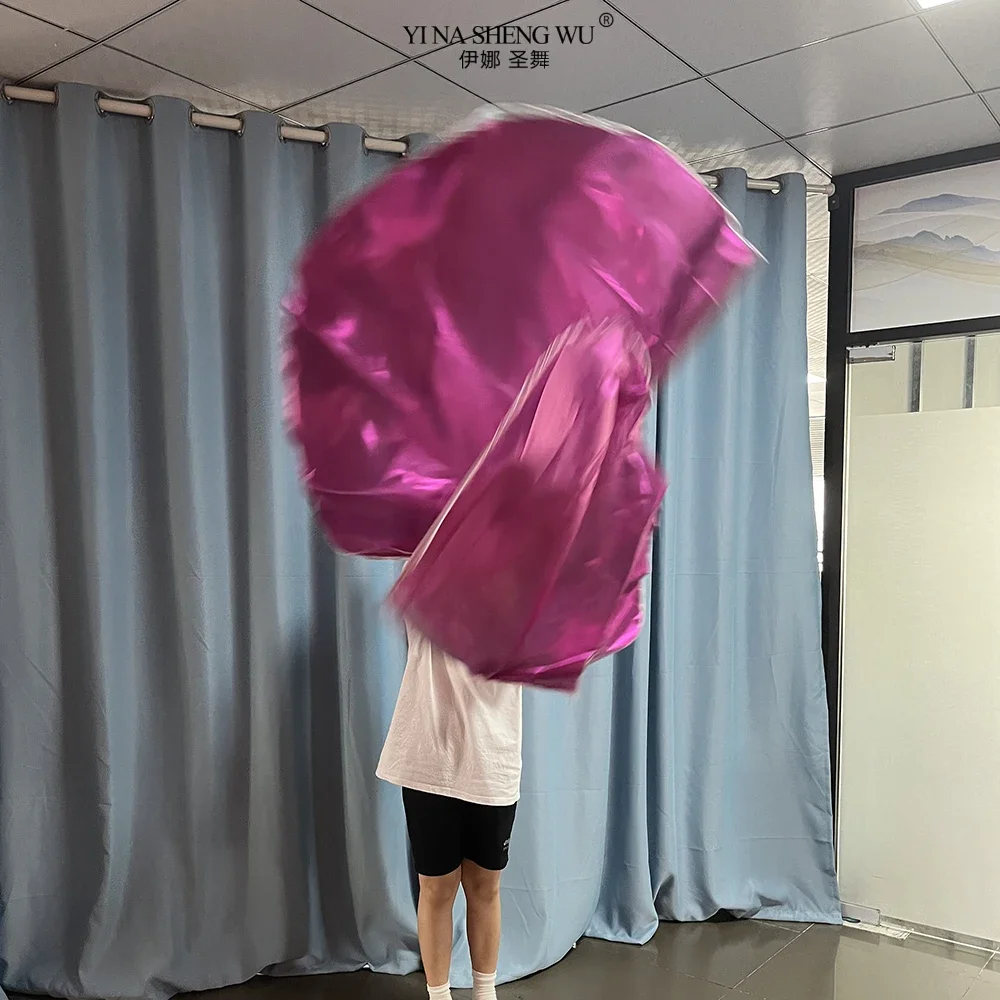 Double-layer Flag Belly Dance Dance Props Church Performance Costumes 190x140cm Praise Flag Multi-color with Telescopic Stick